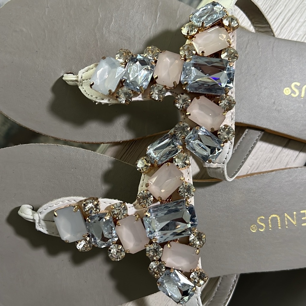 Venus Rhinestone Flip Flops. Size 7 - Picture 2 of 3